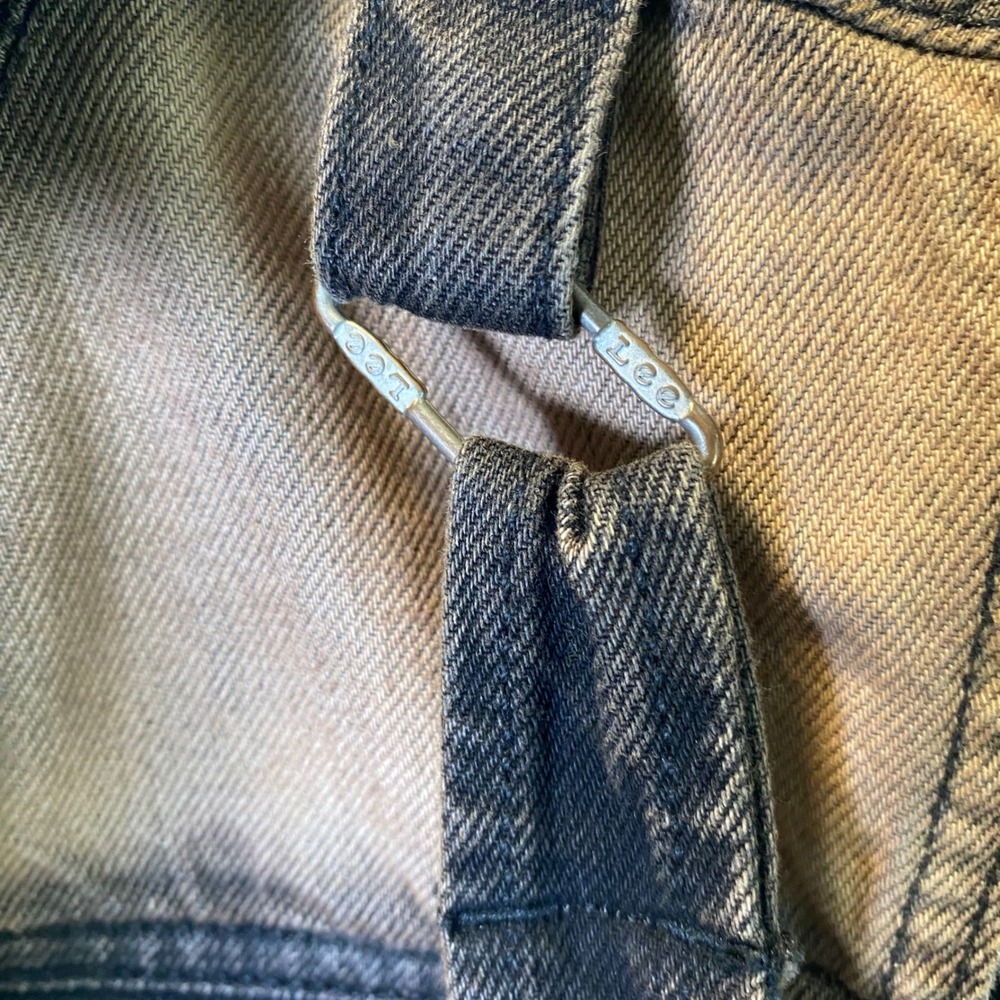 Wrangler Utility Vest Women Sample Brown Tint Black Denim Zip Cargo Grunge - Picture 4 of 10
